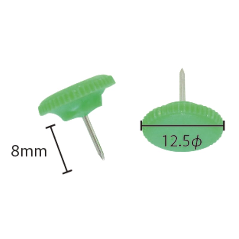 ミツヤ カラーハイタック画鋲 緑 25本箱入 BX1-6-GR 1個(ご注文単位5個)【直送品】