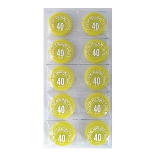 ミツヤ カラーマグネット 丸型 40mm 黄 10個入 MR-40-YL 1個(ご注文単位10個)【直送品】