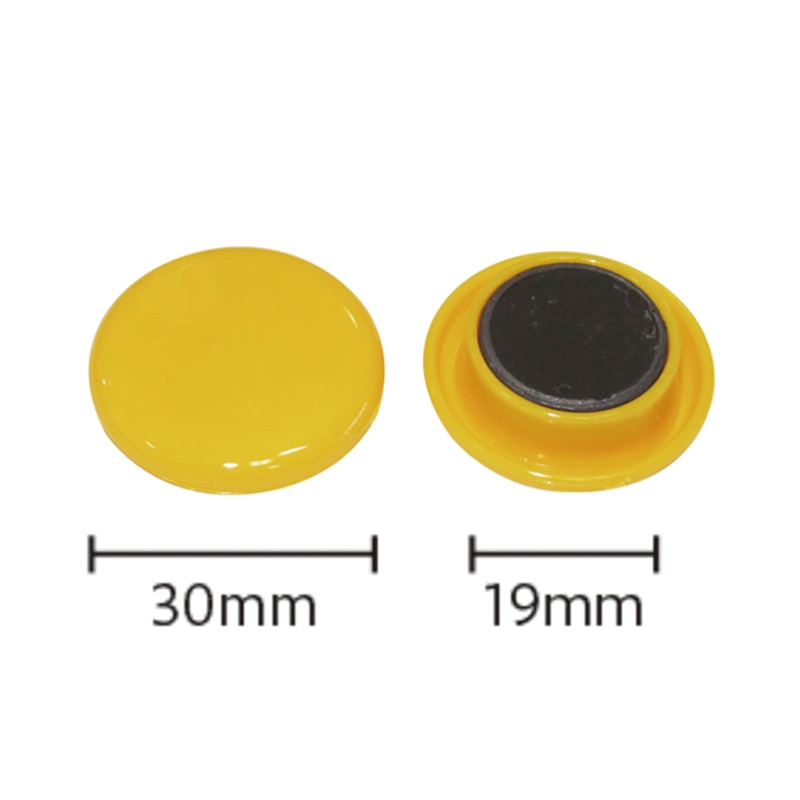 ミツヤ カラーマグネット 30mm 黄 10個箱入 BX2-CM30YL 1個（ご注文単位5個）【直送品】