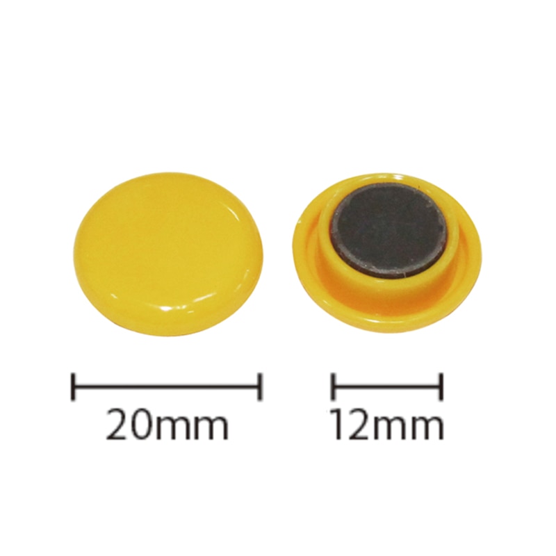 ミツヤ カラーマグネット 20mm 黄 12個箱入 BX2-CM20YL 1個(ご注文単位5個)【直送品】