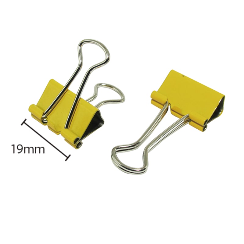 ミツヤ ツレテッテ ダブルクリップ 19mm パステルYL TM-71-PY 1個（ご注文単位5個）【直送品】