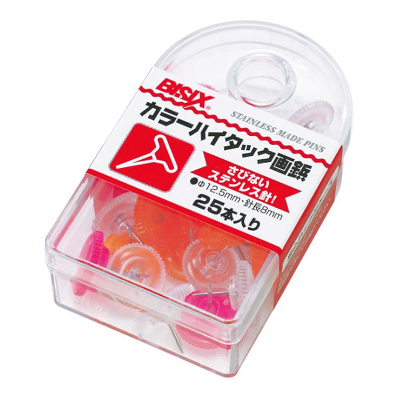 ミツヤ カラーハイタック画鋲 フルーツ 25本箱入 BX1-6-F 1個（ご注文単位5個）【直送品】