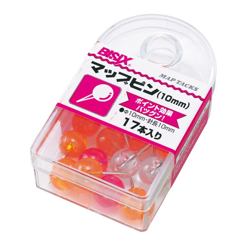 ミツヤ マップピン 10mm フルーツ 17本箱入 BX1-7-F 1個（ご注文単位5個）【直送品】