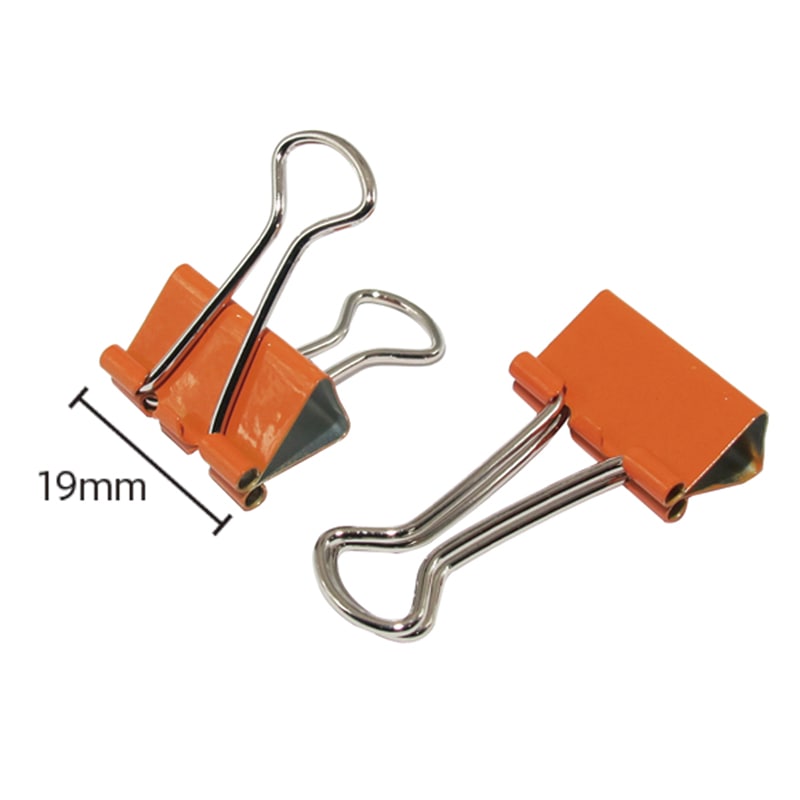 ミツヤ ツレテッテ ダブルクリップ 19mm パステルOR TM-71-PO 1個(ご注文単位5個)【直送品】