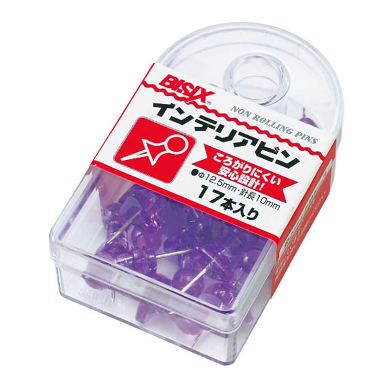 ミツヤ インテリアピン 紫 17本箱入 BX1-5-VO 1個(ご注文単位5個)【直送品】