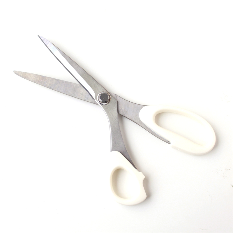 ミササ 左利き用ステンレス裁ちはさみ20cm 白 キャップ付き 1丁 MIS8198 1個(ご注文単位1個)【直送品】