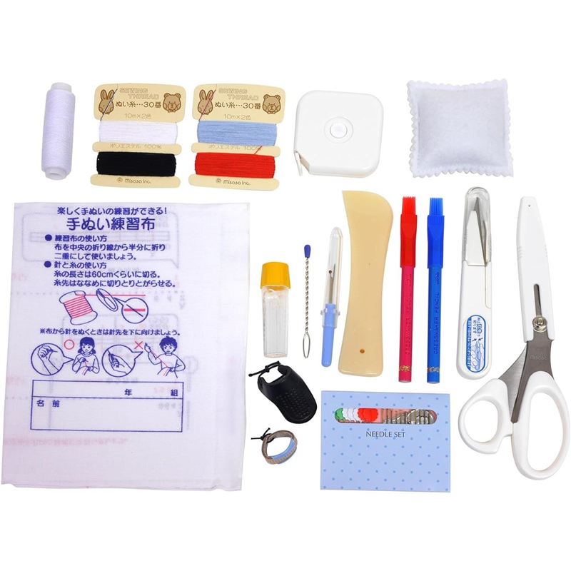 ミササ 裁縫セット ソーイングセット ホワイト ヘッダー付袋入りセット 8270 1個（ご注文単位1個）【直送品】