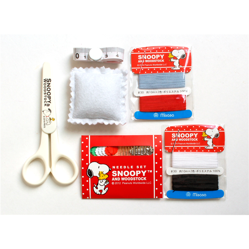 ミササ スヌーピー ソーイングセット ストッパータイプ S No.8650 ホワイト 1個(ご注文単位1個)【直送品】