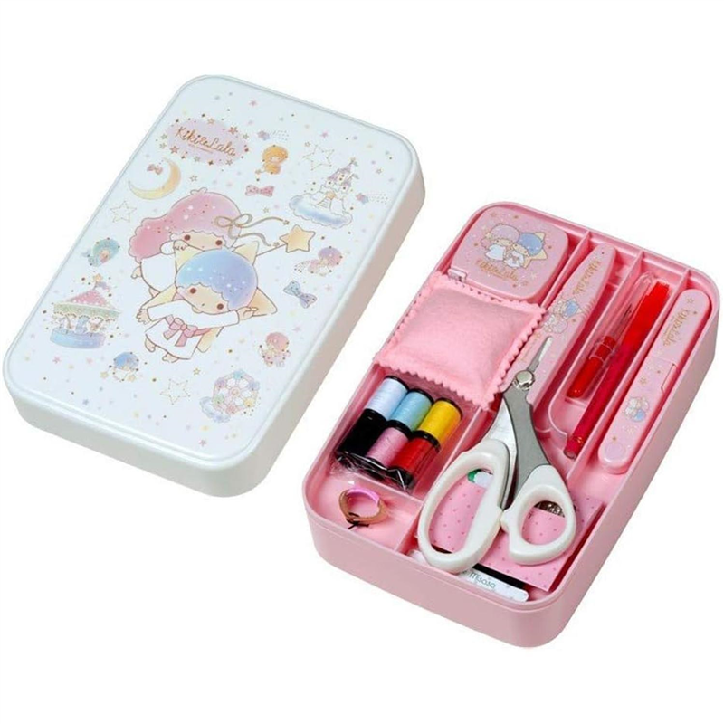 ミササ サンリオ ソーイングセット うす型タイプ リトルツインスターズ キキ&ララ ホワイト No.1491 1個（ご注文単位1個）【直送品】