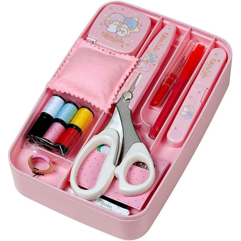 ミササ サンリオ ソーイングセット うす型タイプ リトルツインスターズ キキ&ララ ホワイト No.1491 1個(ご注文単位1個)【直送品】