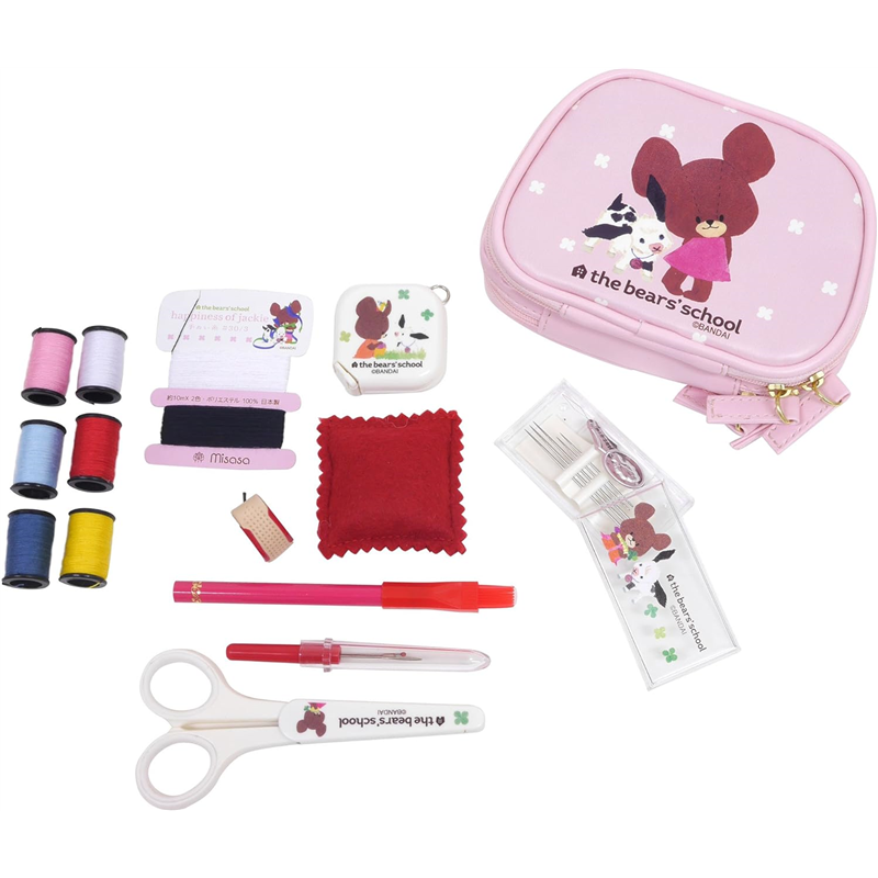 ミササ くまのがっこう ソーイングセット ピンク ファスナーポーチ ラウンドタイプ 1764 1個（ご注文単位1個）【直送品】