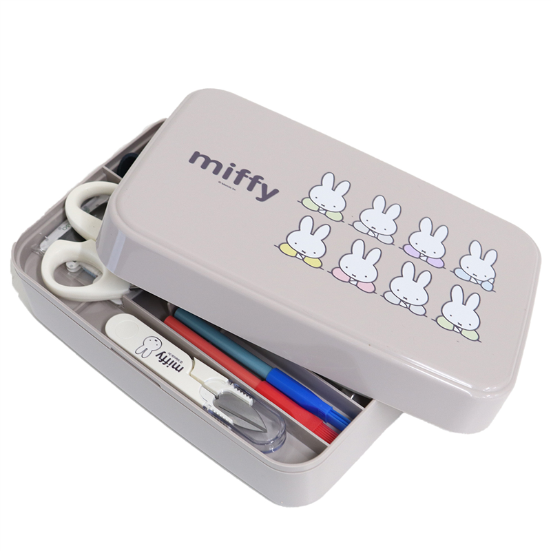 ミササ ミッフィー ソーイングセット うす型タイプ No.19003 グレージュ 1セット（ご注文単位1セット）【直送品】