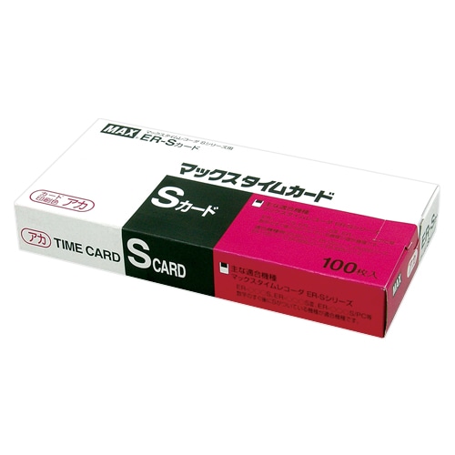 ER-Sカードアカ タイムカード 赤 1パック (ご注文単位1パック)【直送品】