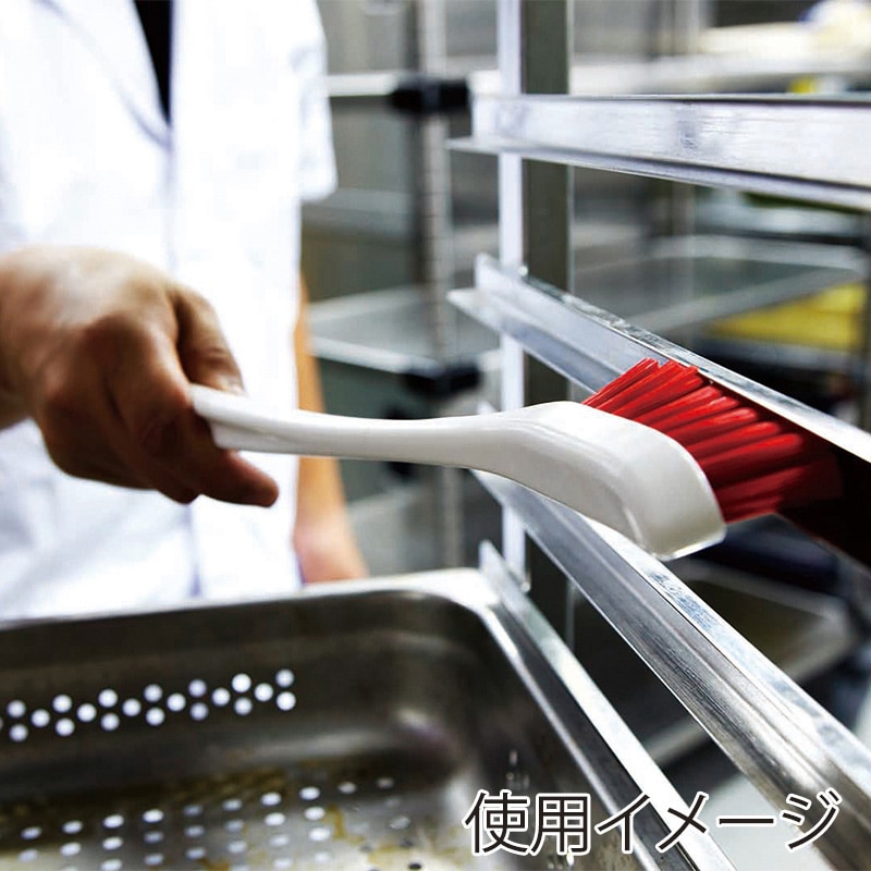 山崎産業 HG スリムブラシ 柄付き レッド CL615-000U-MB-R 1個(ご注文単位1個)【直送品】