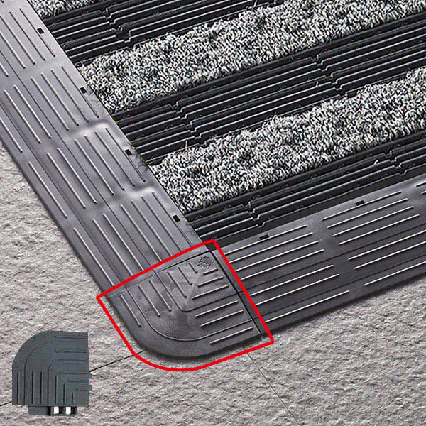 山崎産業 樹脂システムマット 風除室用 コーナー ダークグリーン F-225-FC-DGR 1枚（ご注文単位1枚）【直送品】