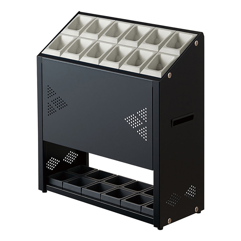 山崎産業 傘立て アンブラーオクト フロントパネル付 P-12 12本立 ライトグレー YA-96L-ID-LGR 1台（ご注文単位1台）【直送品】