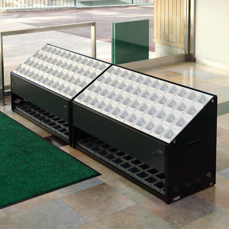 山崎産業 傘立て アンブラーオクト フロントパネル付 P-48 48本立 ライトグレー YA-99L-ID-LGR 1台(ご注文単位1台)【直送品】