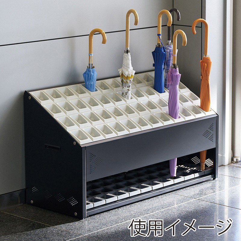 山崎産業 傘立て アンブラーオクト フロントパネル付 P-48 48本立 ライトグレー YA-99L-ID-LGR 1台(ご注文単位1台)【直送品】