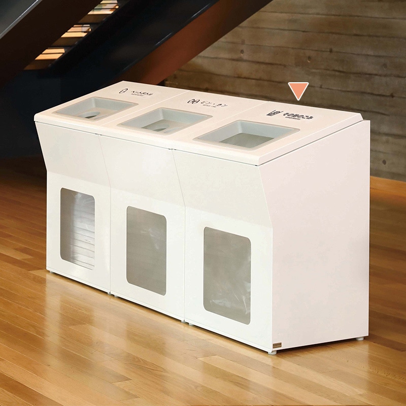 山崎産業 リサイクルボックスAP 100L 角穴 W-1 ホワイト YW-475L-ID 1台(ご注文単位1台)【直送品】