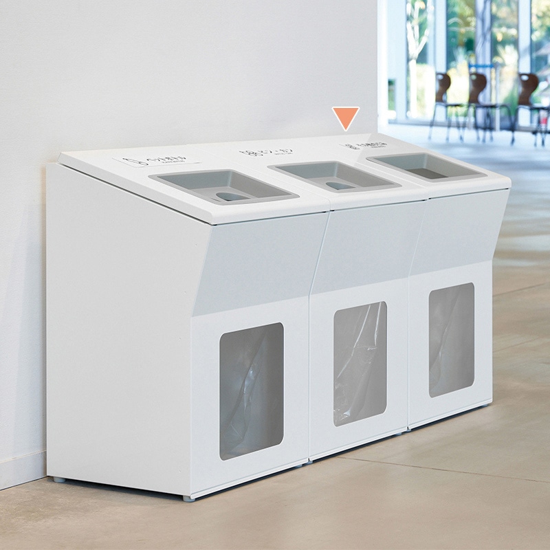 山崎産業 リサイクルボックスAP 100L 角穴 W-1 ホワイト YW-475L-ID 1台(ご注文単位1台)【直送品】