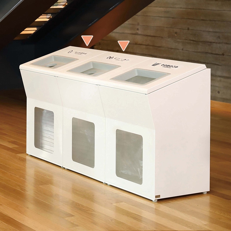 山崎産業 リサイクルボックスAP 100L 丸穴 W-2 ホワイト YW-476L-ID 1台（ご注文単位1台）【直送品】