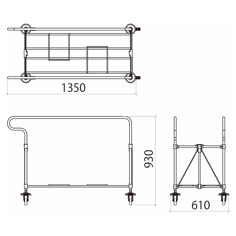 山崎産業 コンドル リサイクル用システムカート 自立式OS B 黒塗装 CA868-000X-MB 1台(ご注文単位1台)【直送品】