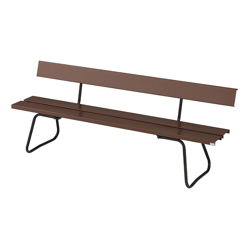 山崎産業 樹脂ベンチ 背付 ECO 1500 ブラウン YB-94Z-PC-BR 1台(ご注文単位1台)【直送品】