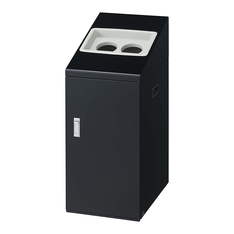 山崎産業 リサイクルボックス 50L NTI-50 丸穴 BK-2 ブラック YW-504L-ID 1台（ご注文単位1台）【直送品】