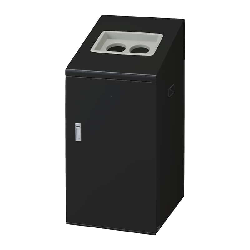 山崎産業 リサイクルボックス 屋内用 NTI-90 90L BK-2 丸穴投入口 ブラック YW-508L-ID 1台(ご注文単位1台)【直送品】