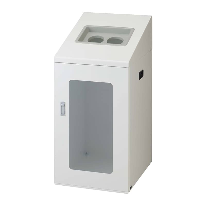 山崎産業 リサイクルボックス 屋内用 NTIS-90 120L W-2 丸穴投入口 ホワイト YW-514L-ID 1台(ご注文単位1台)【直送品】