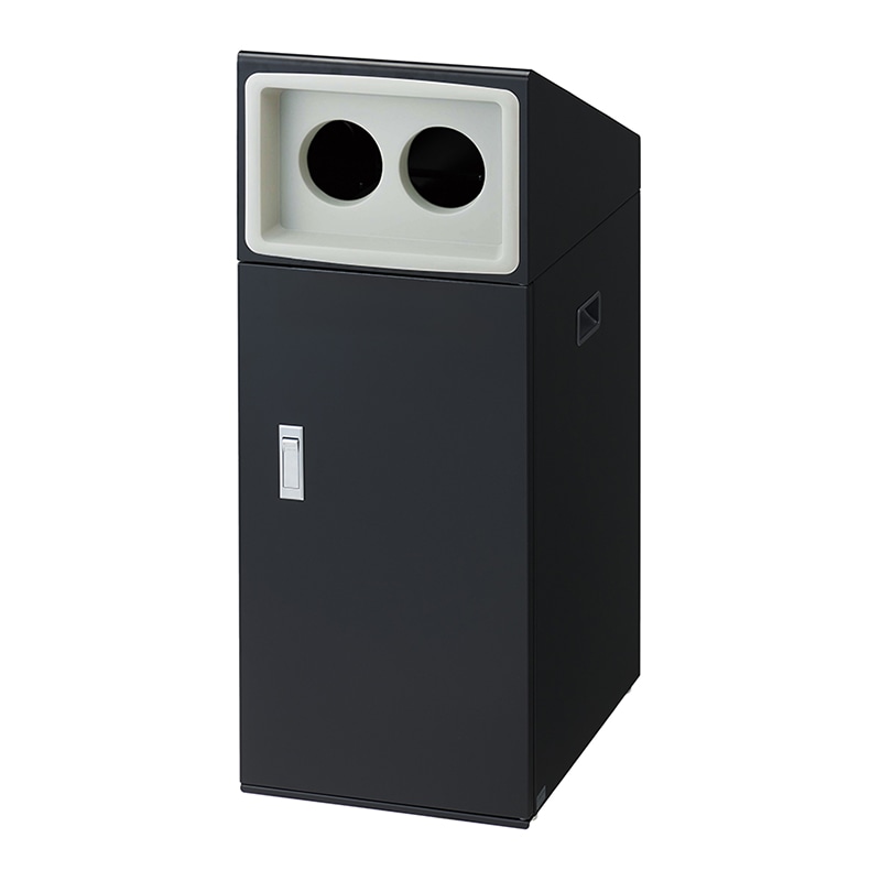 山崎産業 リサイクルボックス 50L NTO-50 丸穴 BK-2 ブラック YW-520L-ID 1台（ご注文単位1台）【直送品】