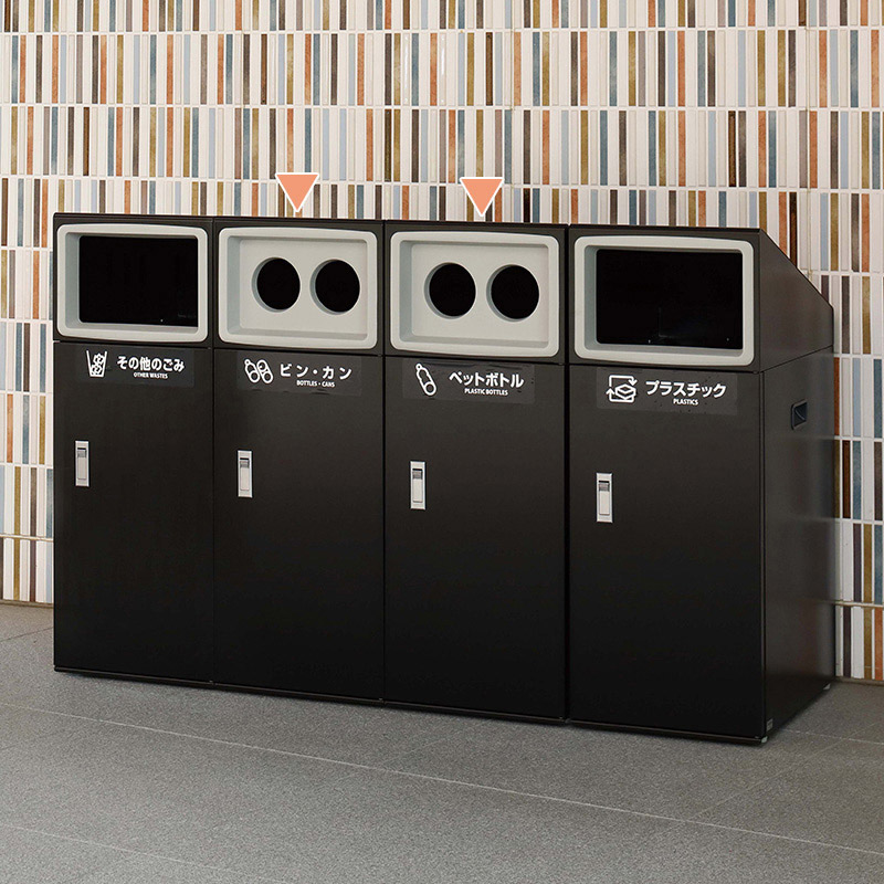 山崎産業 リサイクルボックス 50L NTO-50 丸穴 BK-2 ブラック YW-520L-ID 1台(ご注文単位1台)【直送品】