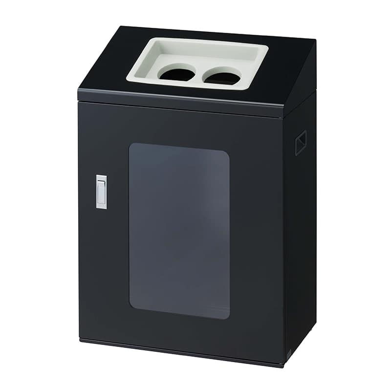 山崎産業 リサイクルボックス 屋内用 NYIS-50 70L BK-2 丸穴投入口 ブラック YW-544L-ID 1台（ご注文単位1台）【直送品】
