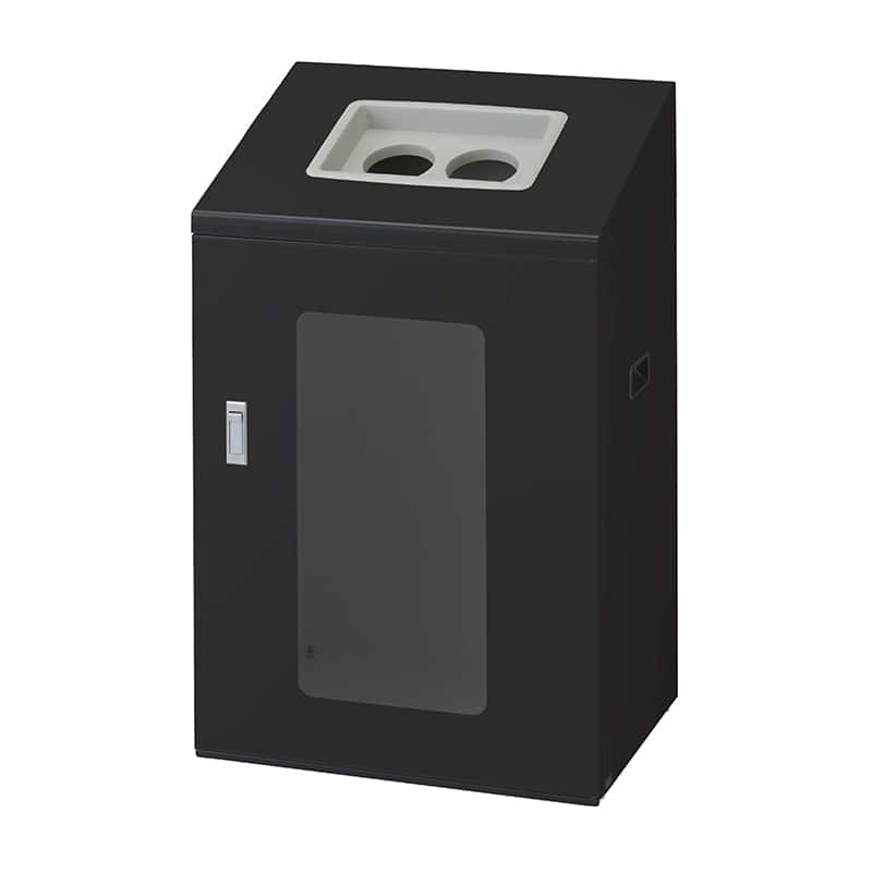 山崎産業 リサイクルボックス 屋内用 NYIS-90 120L BK-2 丸穴投入口 ブラック YW-548L-ID 1台（ご注文単位1台）【直送品】