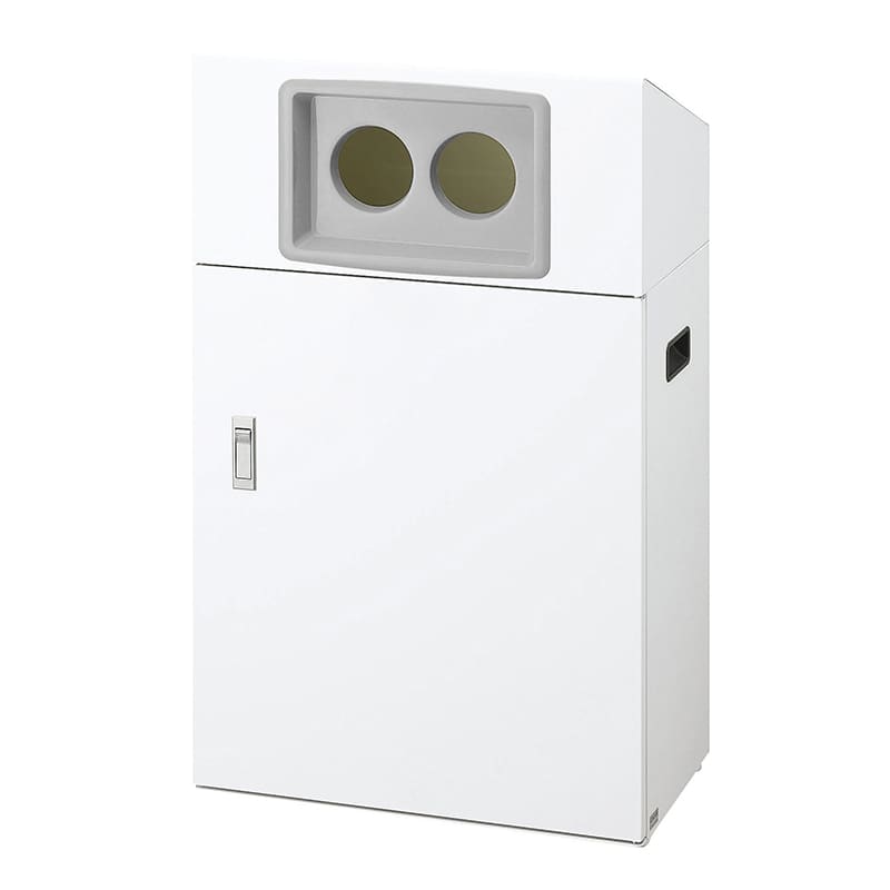山崎産業 リサイクルボックス 屋外用 NYO-50 50L W-2 丸穴投入口 ホワイト YW-550L-ID 1台（ご注文単位1台）【直送品】