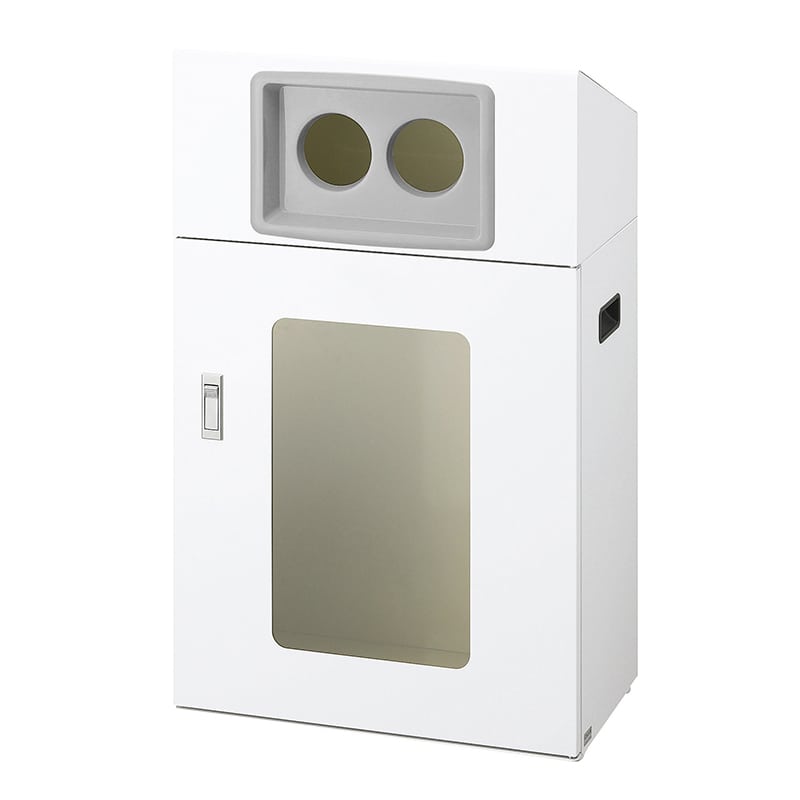 山崎産業 リサイクルボックス 屋外用 NYOS-50 70L W-2 丸穴投入口 ホワイト YW-558L-ID 1台（ご注文単位1台）【直送品】