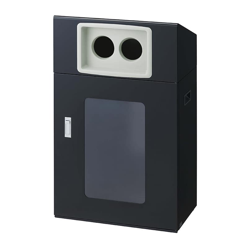 山崎産業 リサイクルボックス 屋外用 NYOS-50 70L BK-2 丸穴投入口 ブラック YW-560L-ID 1台（ご注文単位1台）【直送品】