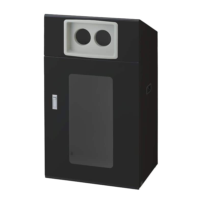 山崎産業 リサイクルボックス 屋外用 NYOS-90 120L BK-2 丸穴投入口 ブラック YW-564L-ID 1台（ご注文単位1台）【直送品】