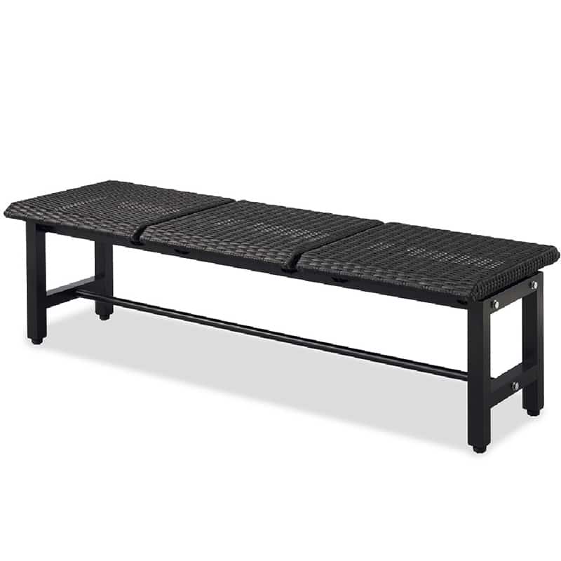 山崎産業 ベンチ ブラック YB-175L-PE 1台（ご注文単位1台）【直送品】