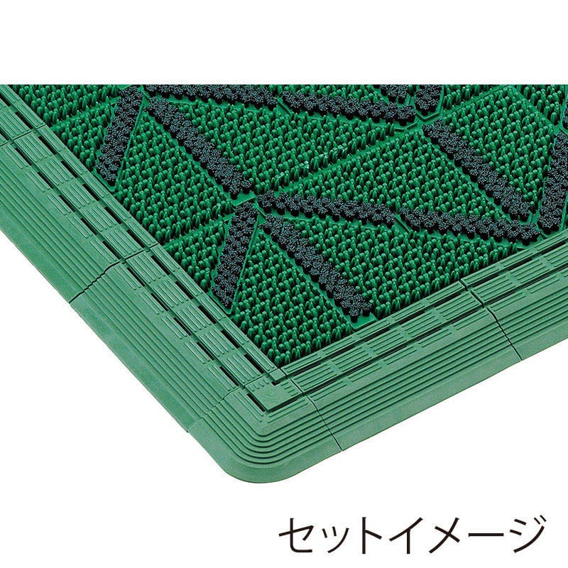 山崎産業 エバック ブラシ ハードマット 屋外用 コーナー グリーン F-114-FC-G 1枚(ご注文単位1枚)【直送品】