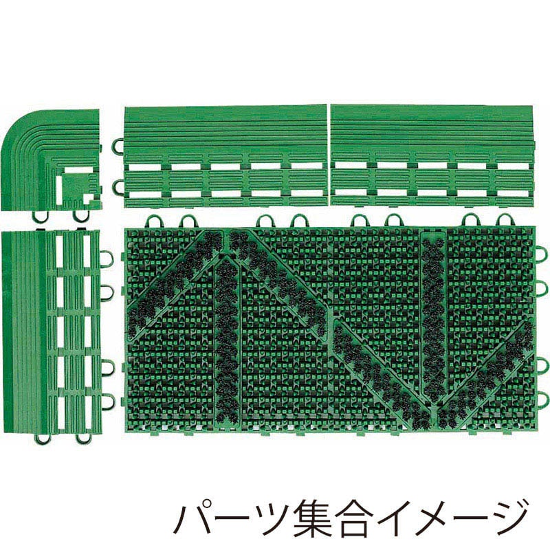 山崎産業 エバック ブラシ ハードマット 屋外用 縁駒O グリーン F-114-FO-G 1枚(ご注文単位1枚)【直送品】