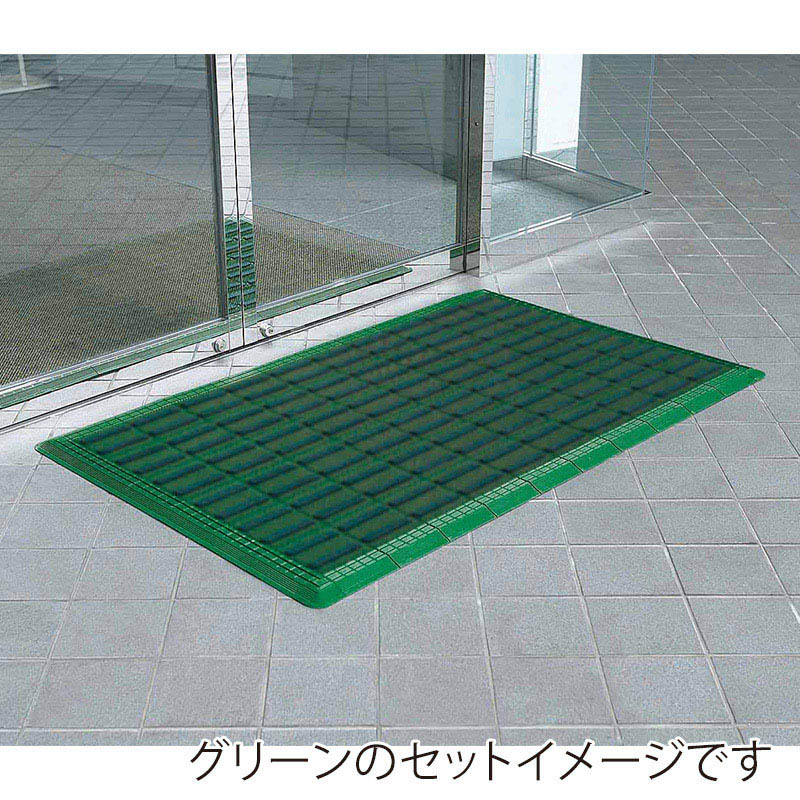 山崎産業 エバック ブラシ ハードマット 屋外用 YL 本駒 グレー F-117-HK-GR 1枚（ご注文単位60枚）【直送品】