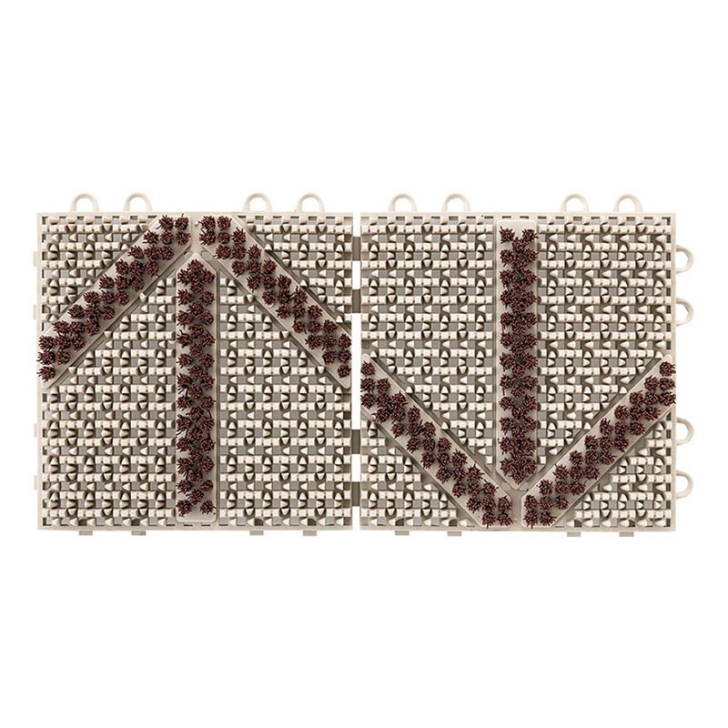 山崎産業 エバック ブラシ ハードマット 屋外用 YA 本駒 ベージュ F-127-HK-BE 1枚（ご注文単位1枚）【直送品】