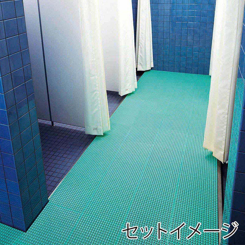 山崎産業 水切りマット 素足スノコ 本駒 グリーン F-163-HK-G 1枚(ご注文単位30枚)【直送品】