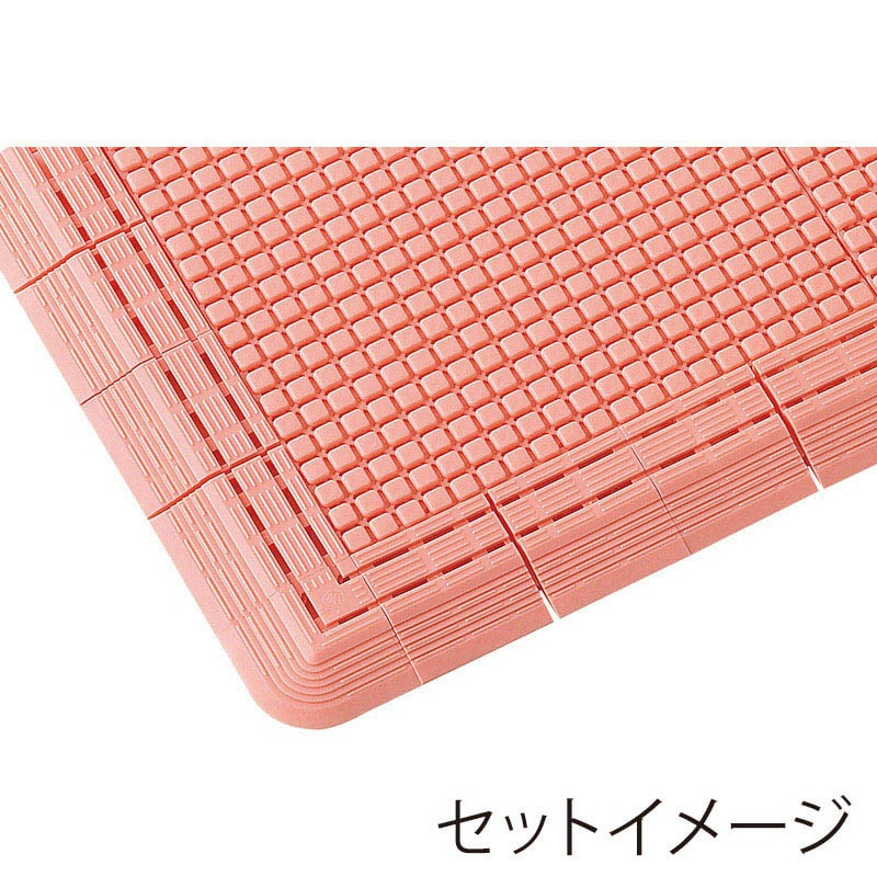 山崎産業 水切りマット 素足スノコ 縁駒M ピンク F-163-FM-P 1枚(ご注文単位1枚)【直送品】