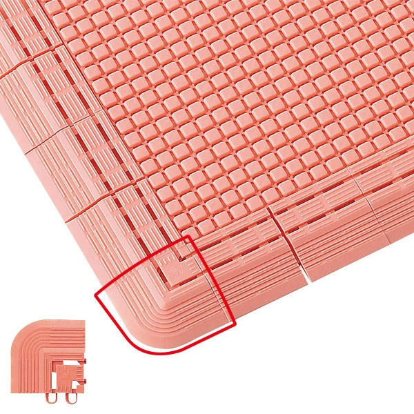 山崎産業 水切りマット 素足スノコ コーナー ピンク F-163-FC-P 1枚（ご注文単位1枚）【直送品】