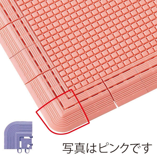 山崎産業 水切りマット 素足スノコ コーナー ブルー F-163-FC-BL 1枚（ご注文単位1枚）【直送品】