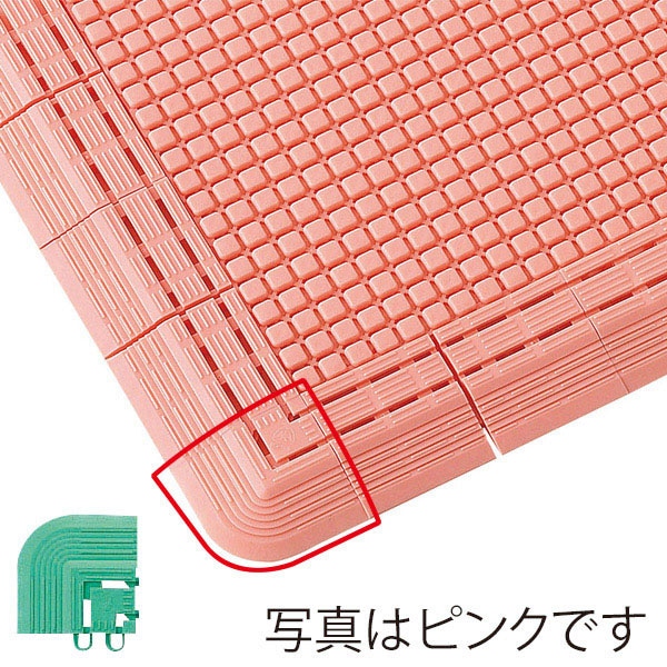 山崎産業 水切りマット 素足スノコ コーナー グリーン F-163-FC-G 1枚（ご注文単位1枚）【直送品】