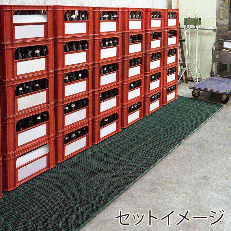 山崎産業 水切りマット ニューマフロス 本駒 グリーン F-159-HK-G 1枚(ご注文単位30枚)【直送品】