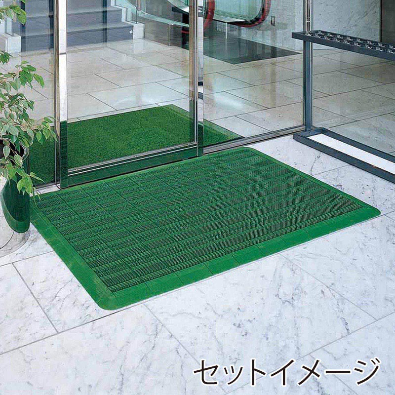 山崎産業 エバック ライナーハードマット 屋外用 本駒 グリーン F-120-HK-G 1枚(ご注文単位60枚)【直送品】